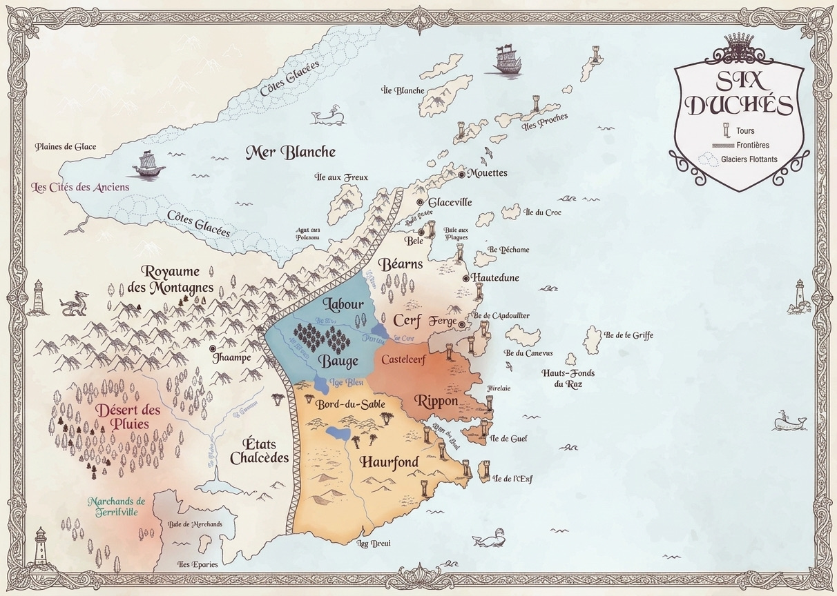 Carte des Six-Duchés, du Royaume des Montagnes et des Cités des Anciens